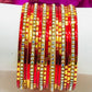 Red Color Party Wear Smooth Finishing Metal Bangles Near Me