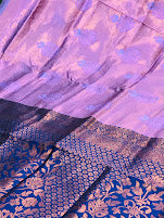 Lavender Colored Floral Designed Soft Silk Saree In Yuma