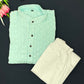 Attractive Sky Blue Color Cotton Sequins Work Kurta With Pajama Set Near Me