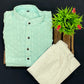 Sky Blue Color Cotton Sequins Work Kurta With Pajama Set In USA