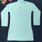 Sky Blue Color Sequins Work Kurta With Pajama Set In Yuma