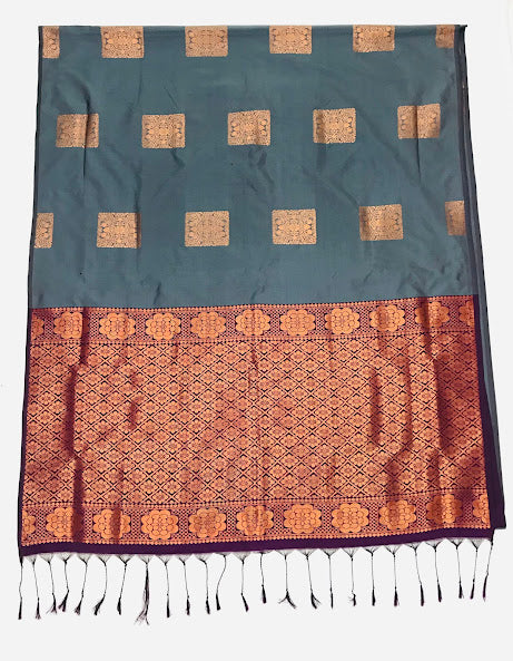 Grey Colored Soft Silk Saree In Phoenix