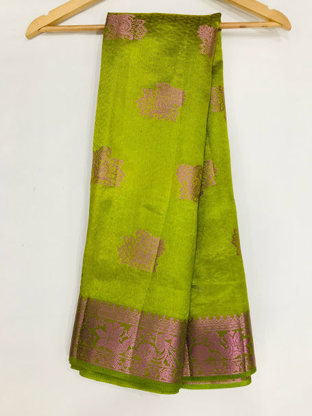 Beautiful Green Colored  Raw Silk  In Paradise Valley