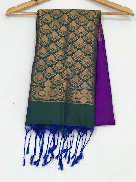 Charming Lavender Colored Floral Designed Soft Silk Saree Near Me