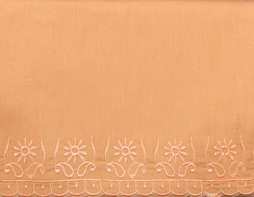 Charming Peach Colored Petticoat With Thread Work For Women