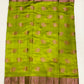 Attractive Green Colored Raw Silk Saree With Floral Design For Women In Tempe