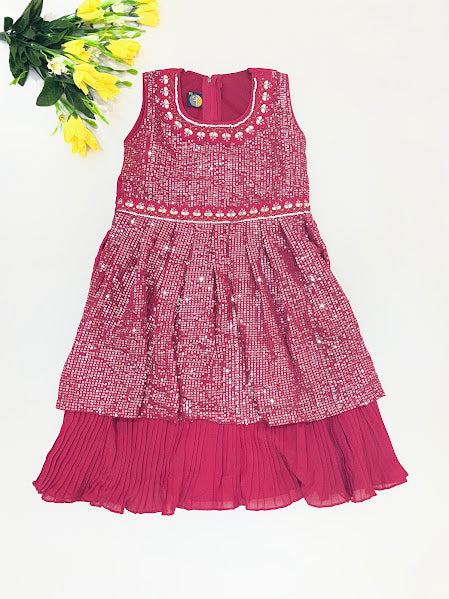 Maroon Color Palazzo With Zari And Sequins Stone Work In Tempe
