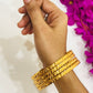 Alluring Gold Plated Designer Work Bangles Set