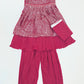Amazing Maroon Color Georgette Palazzo Suits With Zari And Sequins Stone Work For Girls