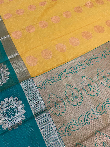 Elegant Yellow Color Art Silk With Zari Work Saree In Mesa