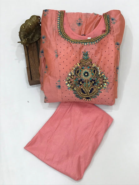  Embroidery Work With Silk Cotton Kurti Suit In USA