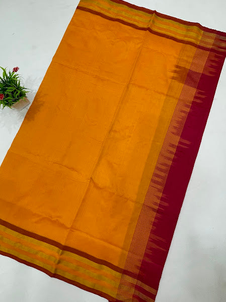 Yellow Color Zari Border With Cotton Saree In Chandler