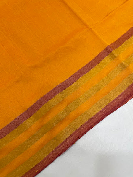 Yellow Color Zari Work Border Saree 