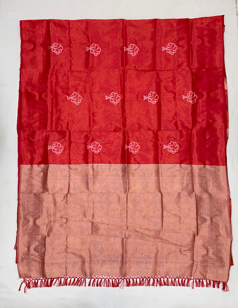 Red Color Art Silk With Zari Work Saree In USA