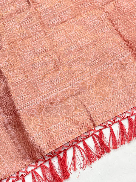 Wonderful Red Color Art Silk With Zari Work Saree In Tempe