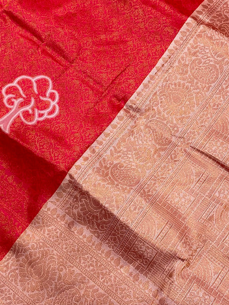 Wonderful Red Color Art Silk Saree In Mesa