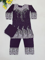 Elegant Purple Color Georgette With Embroidery And Sequins Work Kurti Suits For Girls