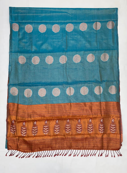 Appealing Green Color Tissue Silk With Zari Work Saree For Women In USA