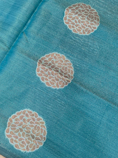 Green Color Tissue Silk With Zari Work Saree In Chandler