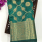  Teal Green Color Raw Silk Saree With Zari Work  In Near Me