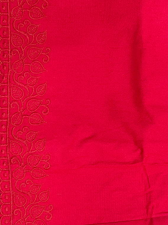Attractive Red Color Thread Work Cotton Petticoat For Women