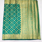 Teal Green Color Silk Saree in USA