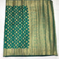 Gorgeous Teal Green Color Raw Silk Saree In Chandler