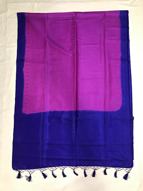 Soft Silk Saree With Rich Brocades And Contrast Pallu With Fancy Tassels in USA