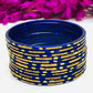 Beautiful Blue Color Glass Bangles With New Designs For Women