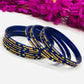 Beautiful Blue Color Glass Bangles With New Designs For Women