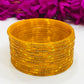 Alluring Yellow Color Party Wear Glass bangles For Women