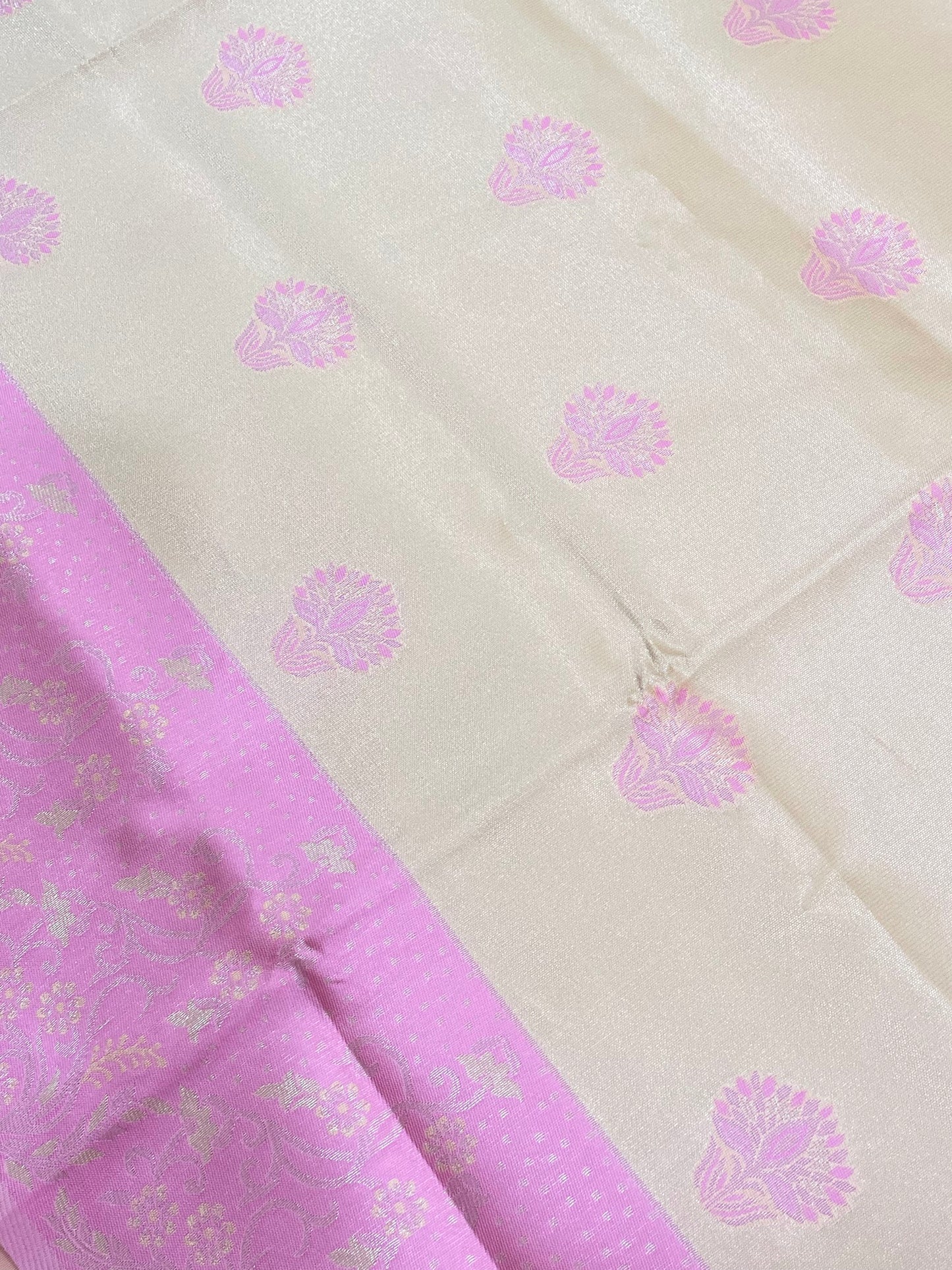 Peach Color Art Silk With Zari Work Saree In Mesa