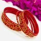 Stunning Red Color Glass Bangles With New Design For women