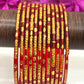 Stunning Red Color Glass Bangles With New Design For women