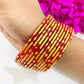 Stunning Red Color Glass Bangles With New Design For women