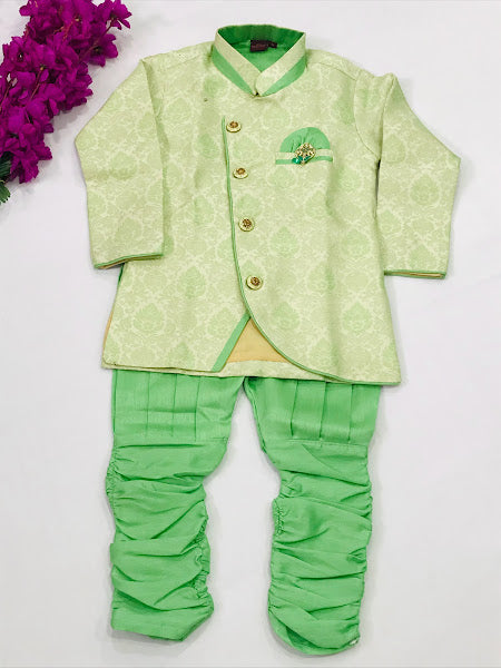 Appealing Green Color Boys Kurta With Pajama Set Near Me