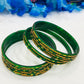 Gorgeous Green Color New Design Glass Bangles For Women