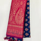 Appealing Blue color Soft Silk saree With Butta Motifs And Fancy Tassels With Contrast Rich pallu In Mesa