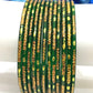 Gorgeous Green Color New Design Glass Bangles For Women