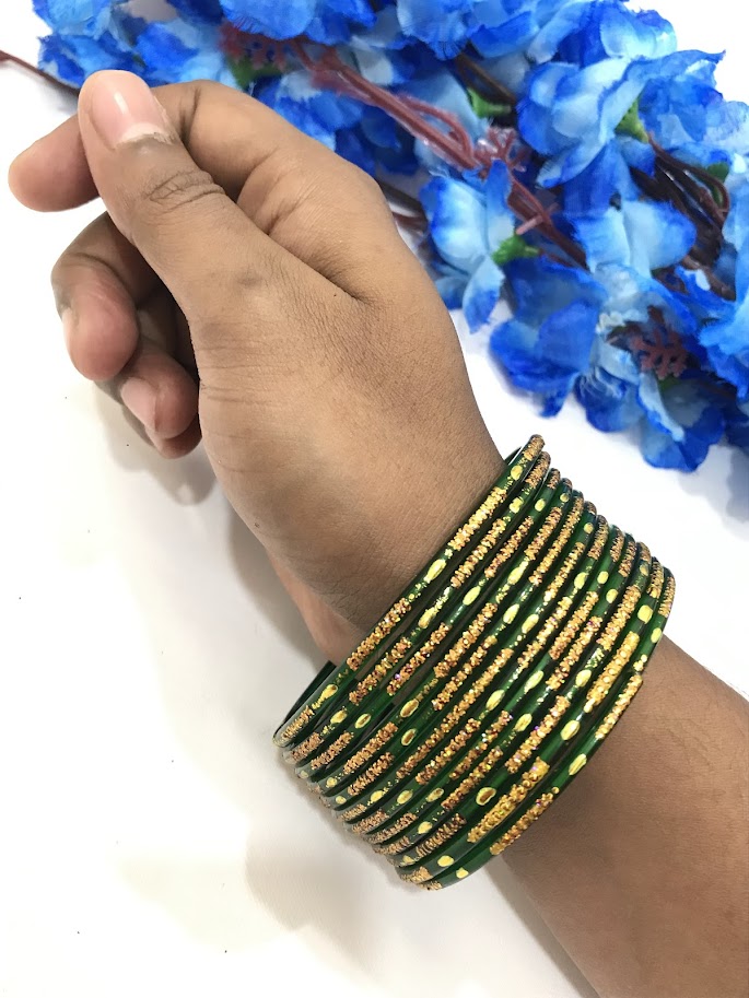 Green Color New Design Glass Bangles Near Me