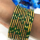 Gorgeous Green Color New Design Glass Bangles For Women