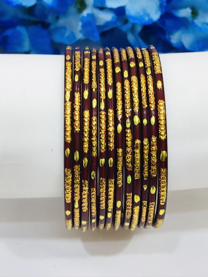  Maroon Color Party Wear Glass Bangles Near Me