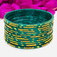 Pretty Teal Green Color New Design Glass Bangles For Women