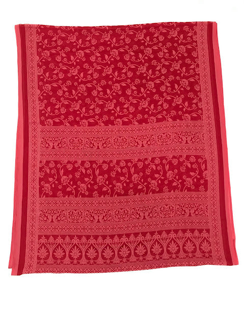 Red Color Georgette And Chiffon 
Saree In USA