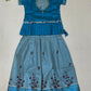 Stunning Sky Blue Color Art Silk With Printed And Stone Work Langa Sets For Girls