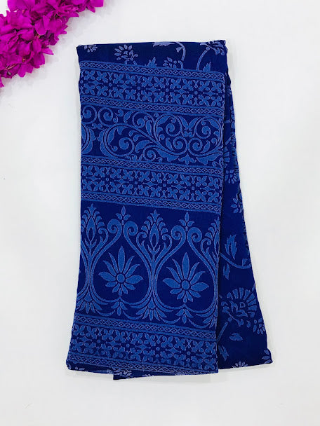 Alluring Blue Color Georgette And Chiffon Saree For Women