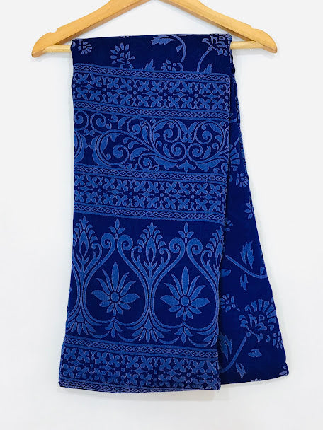 Alluring Blue Color Georgette And Chiffon Saree In Suncity