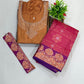 Copper And Pink Color Silk With Zari And Stone Work Langa Sets In USA