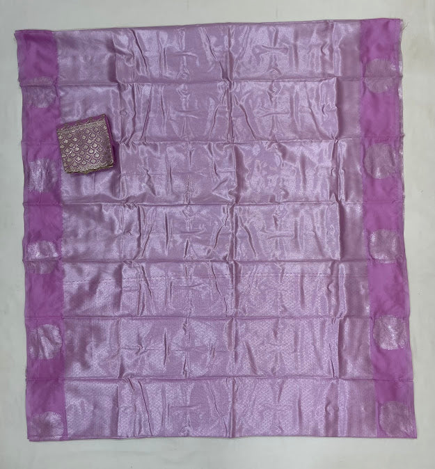 Attractive Pink Color Tissue Silk Saree With Designer Blouse In Mesa