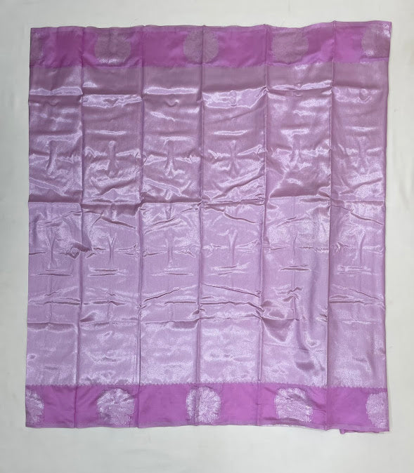 Attractive Pink Color Tissue Silk Saree With Designer Blouse In Tempe